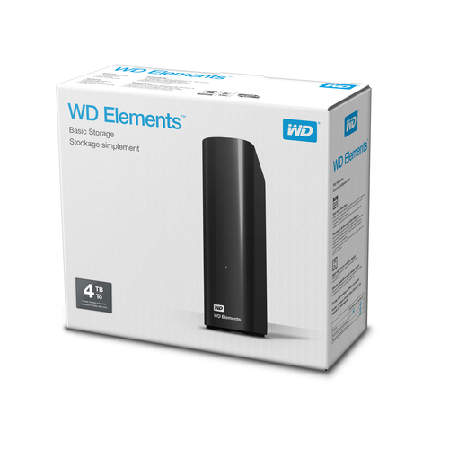 Hard disk esterno Western Digital WD Elements Desktop disco rigido 4 TB Nero