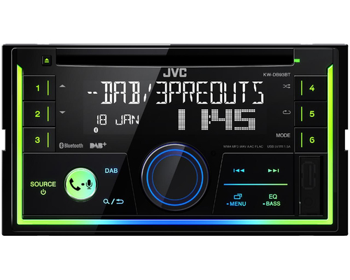 Autoradio JVC KW-DB93BT Nero Bluetooth [KWDB93BT]