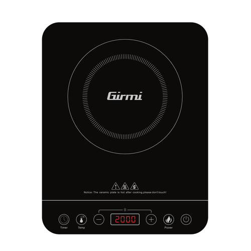 Piano cottura Piastra a Induzione con una piastra Girmi PI03 controlli di tipo Touch timer integrato colore Nero