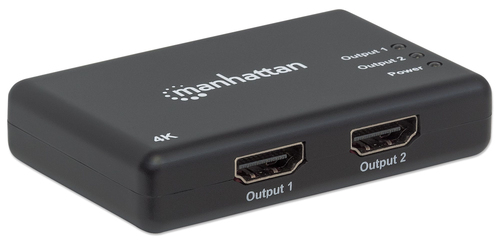 Ripartitore video Manhattan Splitter HDMI Techly 4K UHD 3D con LED 2 vie IDATA HDMI-4K2PMH- 2Porte