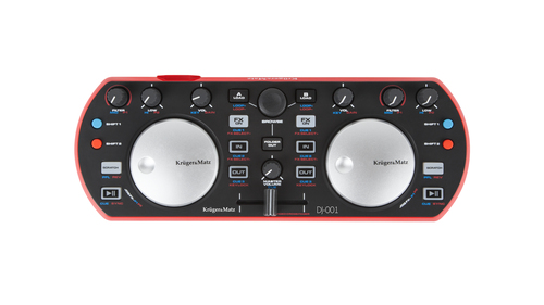 Controller per DJ Krüger&Matz DJ-001 Mixer con controllo DVS (Digital Vinyl System) Nero, Rosso [KMDJ001]