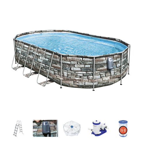 Bestway Power Steel 56719 piscina fuori terra Piscina con bordi ovale 20241 L Multicolore [56719]