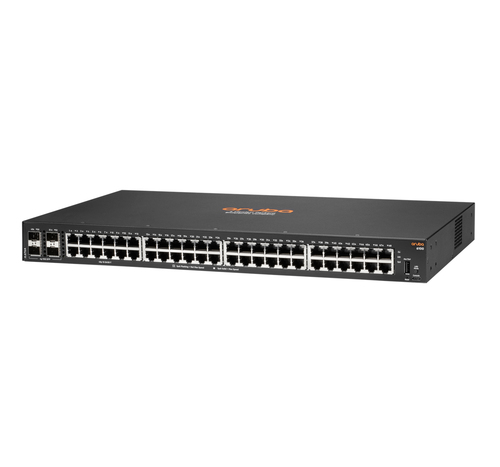 Switch di rete Aruba 6100 48G 4SFP+ Gestito L3 Gigabit Ethernet (10/100/1000) 1U Nero [JL676A#ABB]