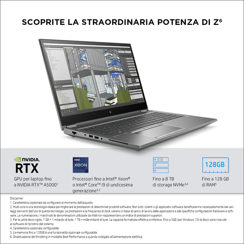 Notebook HP ZBook Fury 15.6 G8 W-11955M Workstation mobile 39,6 cm (15.6