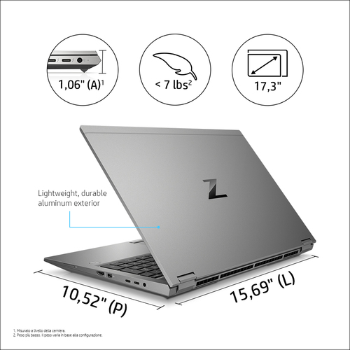 Notebook HP ZBook Fury 17.3 G8 i7-11850H Workstation mobile 43,9 cm (17.3